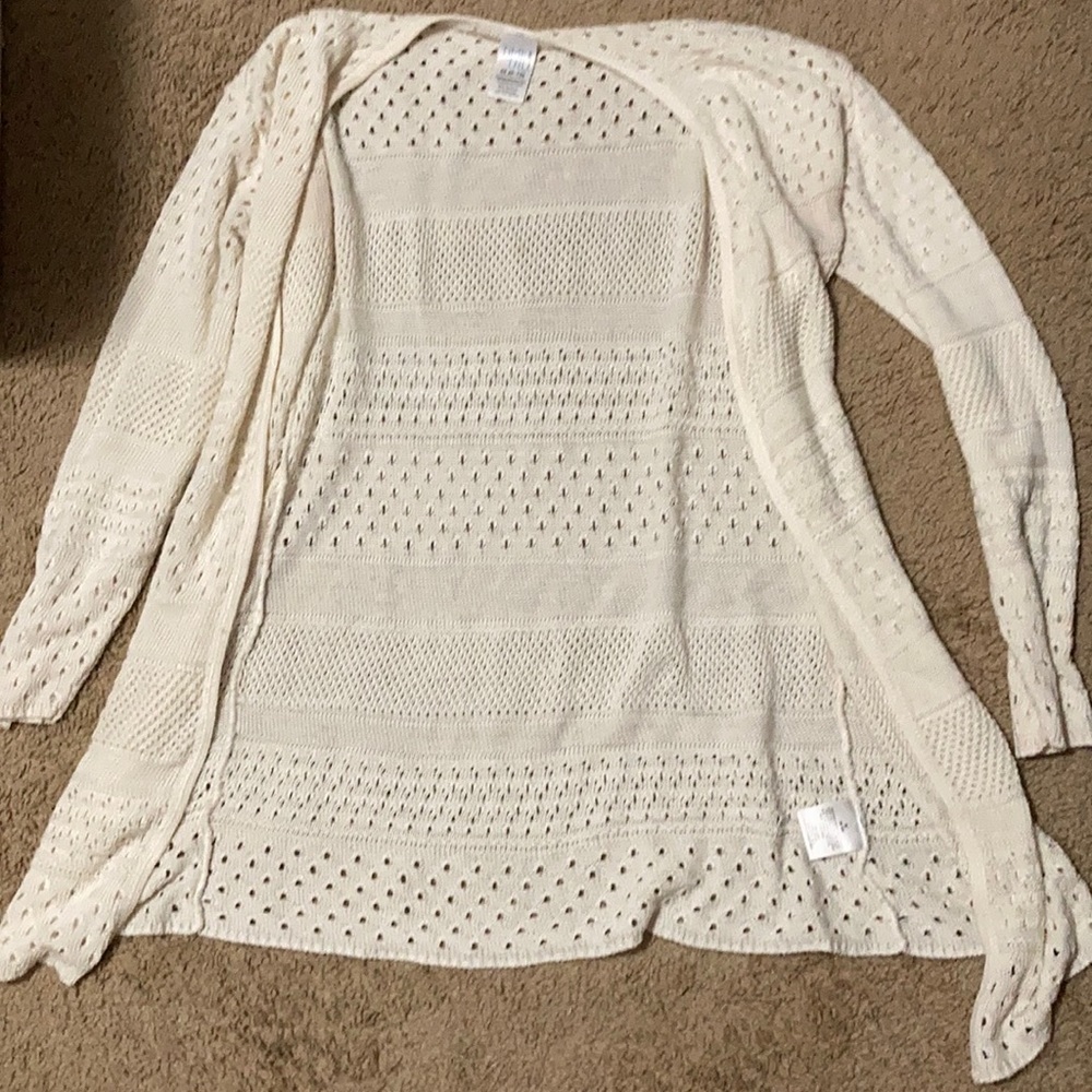 Cream crochet shawl